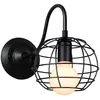 Image de Applique Murale Industrielle Moderne Cage en Métal Lampe E27 pour Cuisine Salon Chambre Loft Noir Forme Ronde