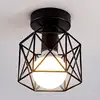 Image de Wottes - Plafonnier Industrielle Vintage Lampe de Plafond Cage en Métal Suspension Luminaire E27 Noir Ø15CM pour Salon Chambre Café Bar - 1Pcs