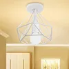 Image de Wottes - Plafonnier Industriel Vintage Suspension Luminaire en Forme Diamant Lampe de Plafond Métal E27 Ø20CM Blanc - 1Pcs