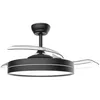 Image de Ventilateur de plafond Lugela avec lumière cct orientable et commande Ø107 3 pales rétractables dc Noir