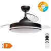 Image de Ventilateur de plafond "Oliveri" avec lumière LED dimmable et télécommande (36W 3CCT 3547lm avec pales rétractables) noir