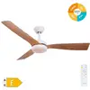Image de EDM - Ventilateur de plafond Cefalú avec lumière led dimmable et télécommande (48W 3CCT 1534lm) en blanc et effet bois
