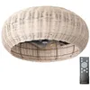 Image de EDM - Ventilateur de plafond 'Matera' avec télécommande 4xE27 (moteur 20W dc 230V) effet bois