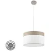 Image de Cloe lampe suspendue 1xe27 nickel/bois blanc gris regx40x40 cm