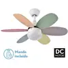 Image de Fabrilamp - Ventilateur dc alves 2xe27 white 6 pales rev. pastel/intense 41x85d w/remote & timer