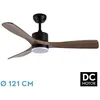 Image de Fabrilamp - Abrila - Ventilateur dc - Ventilateur de plafond - -Three Jet Black Blades with Light with 6 Adjustable Speeds 3 Selectable Light