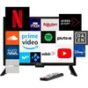 Image de Télévision Smart tv 21.5' led hd, 12V, 1920x1080 pixels, tv de voyage idéale pour véhicules, caravanes, camions, bateau, haut-parleur intégré Disney+