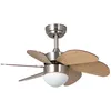 Image de Techbrey - Ventilateur de Plafond Silencieux Orion Effet Bois 81cm Moteur dc Argent