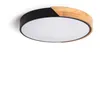 Image de Plafonnier led Rond Bois 24W cct Sélectionnable Semi-Dari Ø418 mm Noir