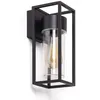 Image de Ledkia   Applique murale extérieure aluminium noir   Douille E27   Puissance max 15W   Design moderne pour espaces extérieurs
