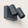 Image de Applique Murale Extérieure led 18W Aluminium cct Sélectionnable Deux Spots Kuriya Anthracite