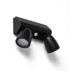 Image de Ledkia   Applique extérieure aluminium avec détecteur de mouvement   Deux spots directionnels   Résistante aux intempéries   Design contemporain noir