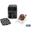 Image de Cofan - Friteuse à air Slim (sans bpa) avec fenêtre de visualisation et écran tactile (1500W) 40x22x28cm coloris noir mat