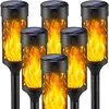 Image de Lampe Solaire Flamme Exterieur, 6 Pack Lampe Solaire Flamme Etanche, Lumiere Torche Solaire pour Jardin, Patio, Chemins, Pelouse