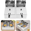 Image de Senderpick - 12L Friteuse double Friteuse Friteuse en acier inoxydable Gastro Zone froide Fritose