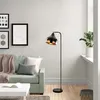 Image de Lampadaire scandinave, noir et cuivre, hauteur 120 cm Corps en métal, douille E27, 40 W max. Éclairage élégant pour une décoration intérieure moderne