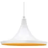 Image de Bamyum - Grand Lustre en Métal Blanc, Suspension Simple Pour Cuisine, Salon, Café, Bureau et Boulangerie