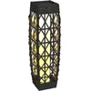 Image de Lampadaire 20x20x68 cm, lampadaire solaire, avec abat-jour en rotin, capteur de lumière, éclairage de jardin LED étanche, éclairage extérieur, max 15