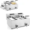 Image de Hendi - Friteuse à panneau numérique Mastercook avec robinet 2x8L 2x3500W