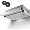 Image de Hotte aspirante télescopique kichpower, 60 cm, 620 m³/h, hotte intégrée, surface en acier inoxydable, éclairage led, 2 vitesses, interrupteur à