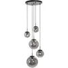 Image de Steinhauer - Sienna Bollique Plafonnier Cluster Suspension Noir, Ampoules Verre Fumé