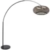 Image de Steinhauer - Lampe à arc lampadaire arc lampadaire grille en bois noir mat h 210 cm