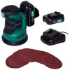 Image de Ponceuse orbitale sans fil 20V - Ø125mm -12 feuilles abrasives, sac de récupération de poussière - 2 Batteries 2.0 Ah et chargeur inclus