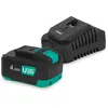Image de VONROC VPower 20V Kit de Démarrage Batterie 4.0Ah + Chargeur Double Rapide Pour Outils Électroportatifs