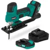 Image de VONROC Scie sauteuse sans fil 20 V   Poignée ergonomique Avec 2 batteries 2,0 Ah et chargeur rapide