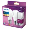 Image de Ampoule led Standard E27 75W Blanc Chaud Dépolie, Verre, Lot de 2 - Philips