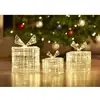 Image de ECD Germany Lot de 3 Boîtes Cadeaux avec 90 LEDs Blanc Chaud, en Métal, Alimentation Électrique, IP44 Étanche, Intérieur/Extérieur, Décoration de