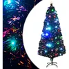 Image de Arbre de Noël pré-éclairé avec support et LED 180 cm fibre optique vidaXL