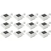 Image de Lampes solaires à led carrées d'extérieur 12 pcs 12 cm Blanc Vidaxl