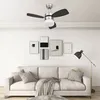 Image de Vidaxl - Ventilateur de plafond lampe et télécommande 76 cm Marron foncé