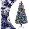 Image de Sapin de Noël artificiel LED Blanc et bleu 120 cm Fibre optique