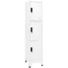 Image de Armoire en acier avec 3 compartiments équipés de clés différentes couleurs Couleur : Blanc