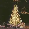 Image de Arbre de Noël pliable avec LED Blanc chaud 87x87x93 cm vidaXL