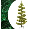 Image de vidaXL Arbre de Noël hélicoïdal pré-éclairé et support vert 180 cm PVC