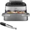 Image de Philips Airfryer 5000-serie Megabasket Avec Fonction Vapeur - Na565/02 Tiroir Simple Ou Double Steamclean 95 L Jusqu'à 8 Pers. Pince Comprise Friteuse À Air Argenté