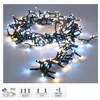 Image de Guirlande de Noël 400 leds 11m   Lumière froide et chaude   Câble vert IP44   8 fonctions   Distance entre ampoules 8m