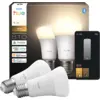 Image de Philips Hue Ampoule Led Connectée A60 Lumière Blanche Chaude Culot E27 Lot De 2