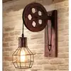 Image de Applique Murale Industrielle Poulie Vintage Lampe de Mur Luminaire Intérieur pour Chambre Salon Restaurant,Laiton