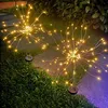 Image de 2pcs Lampes Solaires de Jardin - 120 Lumières - Blanc Chaud, Feux d'artifice Solaires Imperméables Extérieurs Décoration Starburst Lumières Paysage