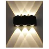 Image de 6 led Applique extérieure Intérieur et extérieur led étanche blanc chaud lumière applique murale terrasse lampe de jardin décoration salon chambre