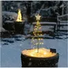 Image de Sapin de Noël solaire à led en métal, guirlandes lumineuses pour sapin de Noël intérieur extérieur, guirlandes lumineuses de décoration, décoration