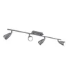 Image de Eglo - Plafonnier 4 spots spot strip plafonnier orientable nickel mat, acier, 4x douilles GU10, Lxl 78,5x7 cm