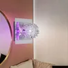 Image de Applique murale chromée, boule tressée, lampe de salon, lampe de couloir, acier brossé, led décorative violette, 1x douille G4, Lxl 17x17 cm