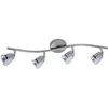 Image de Plafonnier spot orientable barrette spot 4 ampoules plafonnier salon, métal, 4x douilles GU10, l 66 cm