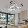 Image de Globo - Design Blossoms Plafonnier Feuilles Luminaire Éclairage Chrome Salon-Chambre-Salle-à-Manger