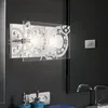 Image de Applique murale en cristal de verre, 2 flammes, éclairage de couloir, chrome, transparent, 2x G9, LxlxH 24x12x9 cm